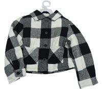 Nové - čierno-biela kockovaná zateplená bunda
