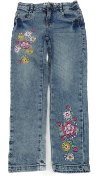 Modré rifle s kvetinami KIDS