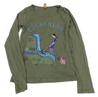 Khaki tričko s dívkou