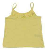Žltý crop top s volánem