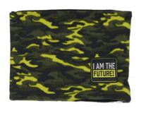 Khaki-žluto-černý army fleecový nákrčník s nášivkou