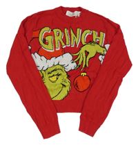 Červený crop sveter s Grinchem H&M
