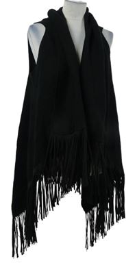 Dámský černý svetrový pléd s strapcemi M&S