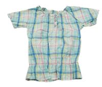 Modro-farebná kockovaná blúzka Topolino