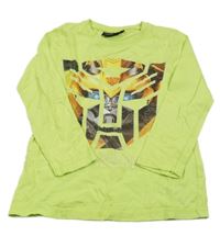 Neónově zelené tričko s Transformers