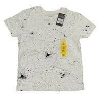 Bílo-černé tričko s kaňkami Primark