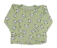 Zelenkavé triko s pandami Primark