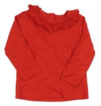 Červené tričko s madeirovým golierikom Matalan