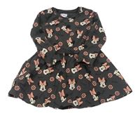 Antracitové lehké teplákové šaty s Minnie Disney