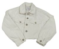 Biela rifľová crop bunda Zara