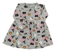 Sivé melírované šaty s Peppa Pig