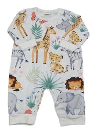 Biely overal so zvieratkami