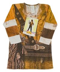 Nové - Kostým - Oranžovo-hnědé triko -pirát 