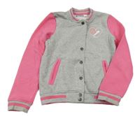 Sivo-tmavoružová baseballová mikina so sluchátky Pepperts