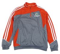 Šedo.-červená športová prepínaci mikina s výšivkou