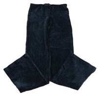 Tmavomodré žebrované flare sametové kalhoty Little Pieces