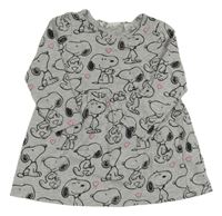 Sivé bavlnené šaty so Snoopym H&M