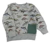Sivá mikina s dinosaurami Kiki&Koko