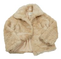 Pudrová kožušinová podšitá bunda s golierikom M&S