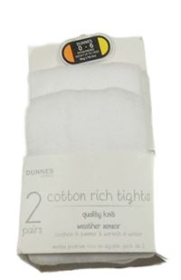 Nové - 2x bílé punčocháče Dunnes