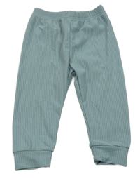 Modrošedé rebrované tepláky