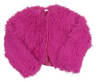 Ružové chlpaté podšité bolerko Shein