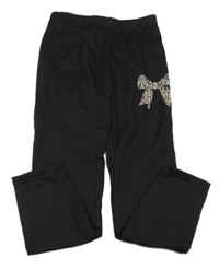 Čierne teplákové legíny s mašlou Shein