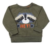 Khaki melírovaná mikina s mývalem Primark