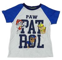 Bielo-modré tričko s potiskem Tlapková patrola Nickelodeon