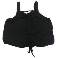 Čierny crop top so stahováním H&M