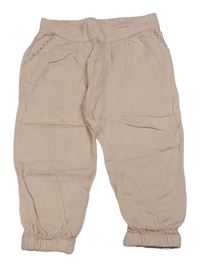 Světlerůžové cuff kalhoty 