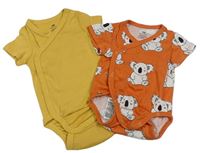2x - Žlté + oranžové zavinovací body s koalami h&M
