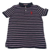 Tmavomodro-růžové pruhované polo tričko U.S. Polo Assn. 
