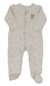 Světlerůžový vzorovaný overal s liškami Manor