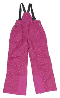 Růžové šusťákové oteplovačky s prasátky a odepínacími kšandami Topolino