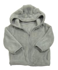 Sivá chlpatá prepínaci mikina s kapucňou