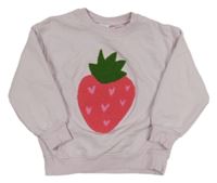 Svetloružová mikina s jahůdkou Zara