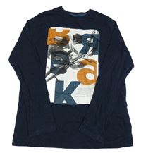 Tmavomodré tričko s potlačou C&A vel. 176