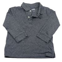 Tmavomodré melírované polo triko Next