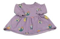 Fialové teplákové šaty s lenochody Bluezoo