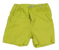 Limetkové plátenné kraťasy