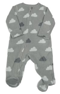 Sivý fleecový overal s mráčikmi F&F