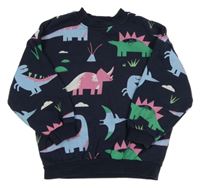 Tmavomodrá oversize mikina s dinosaurami George