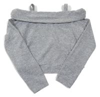 Sivý melírovaný crop sveter s volnými rameny Matalan