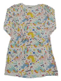 Bílá noční košile s jednorožci Kids