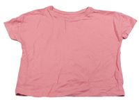 Ružové oversize crop tričko Tu