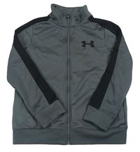 Tmavošedo-čierna funkčná športová prepínaci mikina s logom zn. UNDER ARMOUR