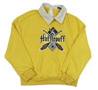 Žlutá oversize mikina s potiskem -Harry Potter a bílým límečkem 