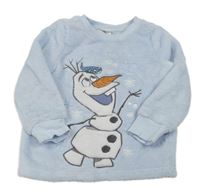 Svetlomodrá plyšová mikina s Olafem Disney