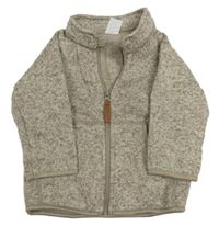 Hnedo-béžová melírovaná pletená prepínaci mikina H&M